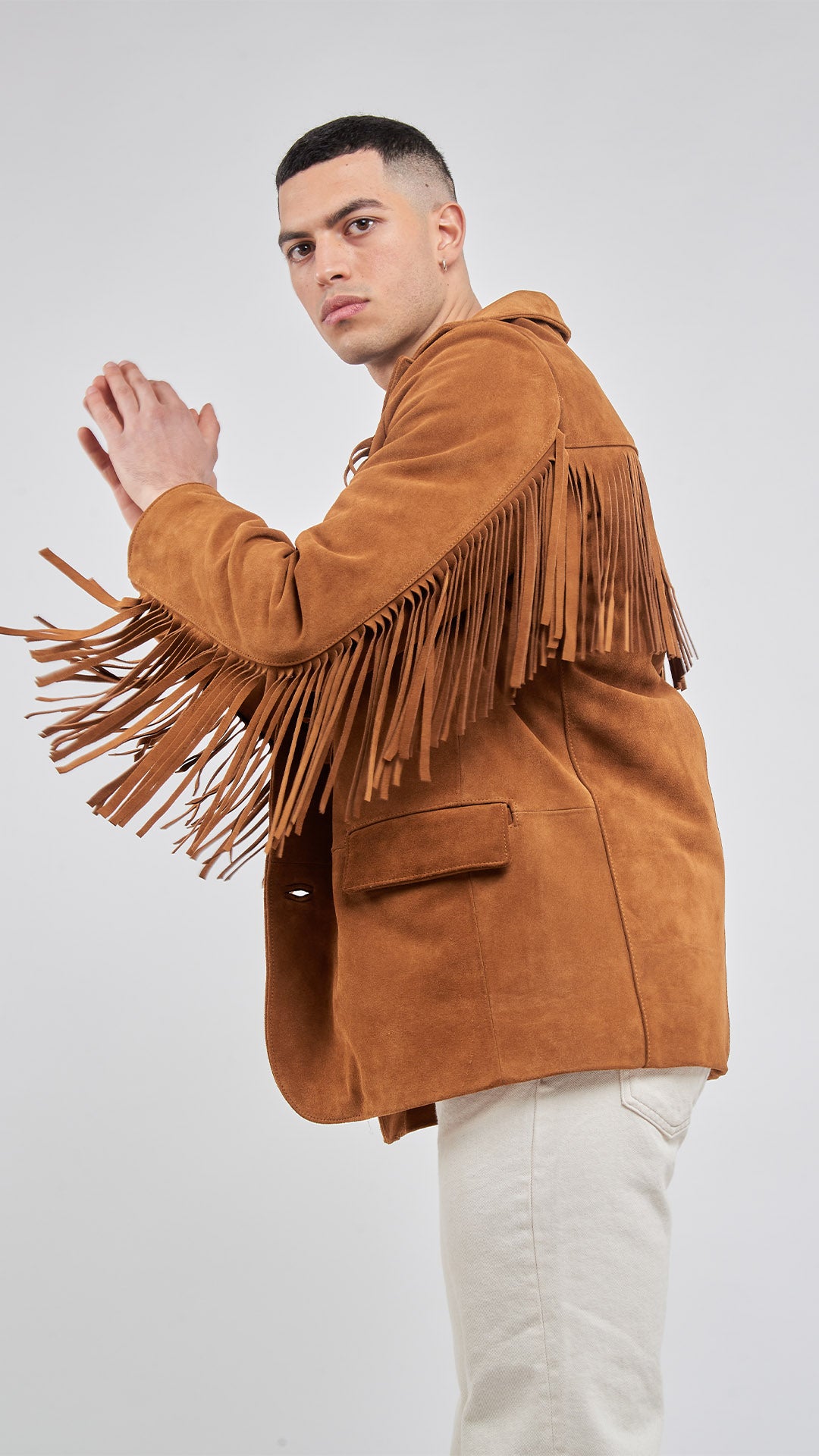 Brown Suede Fringed Jacket – POCHLY